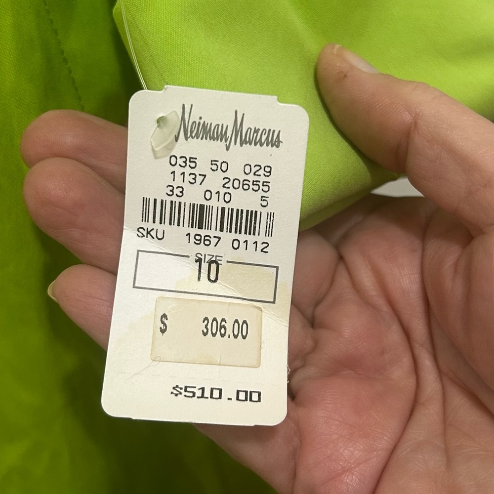 Dolce & Gabbana Lime Green Tunic Top or Swimsuit Coverup Vintage Size 10 - Picture 7 of 8